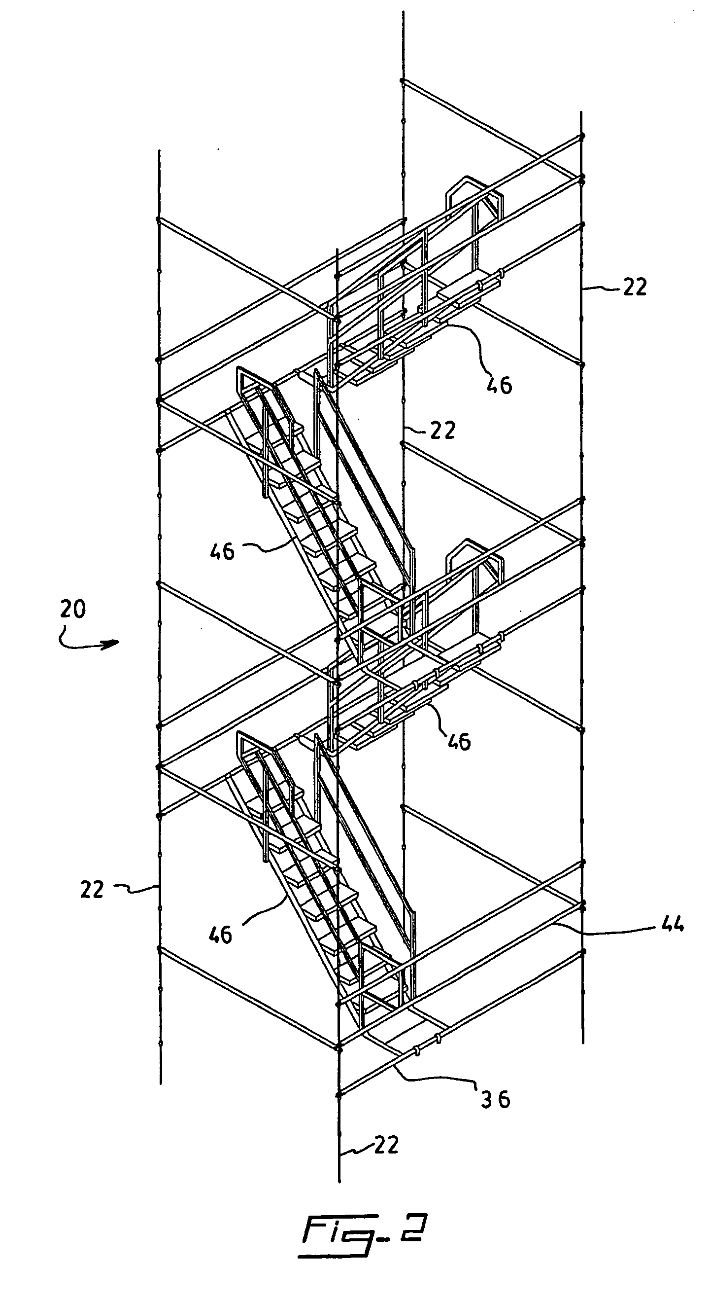Suspended cable scaffold assembly