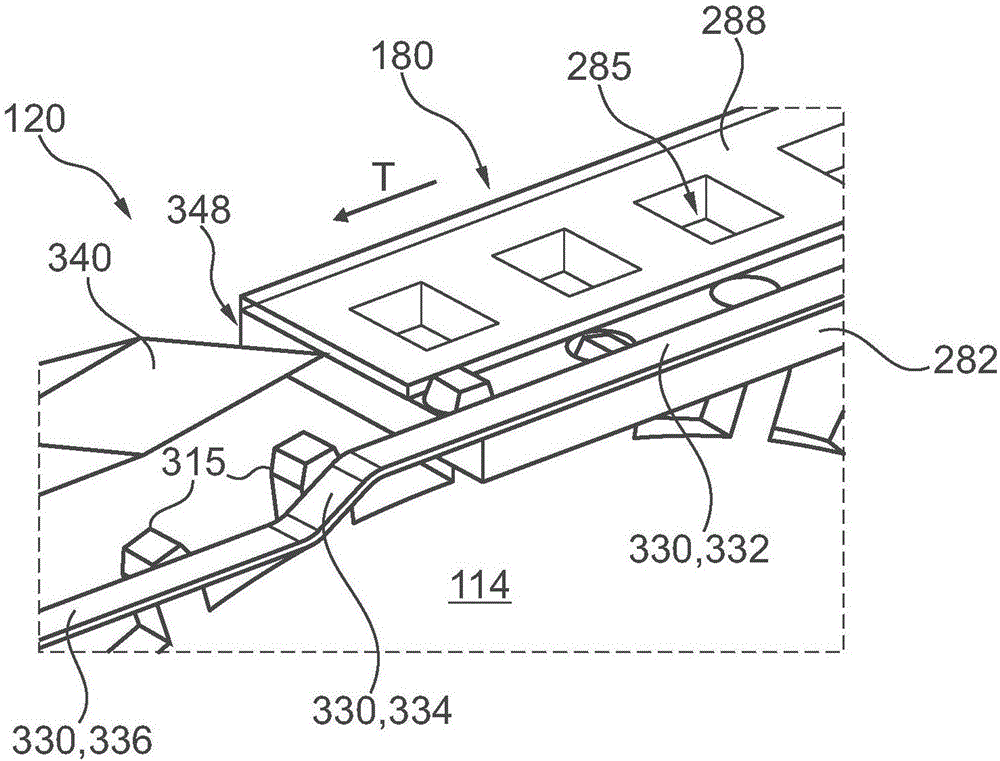 Element supply device for exposed elements and corresponding assembly system and assembly method