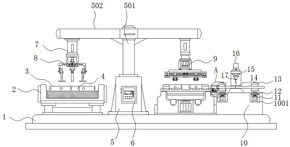 Rudder decorating part assembly device capable of achieving fixed-length cutting of rudder stock