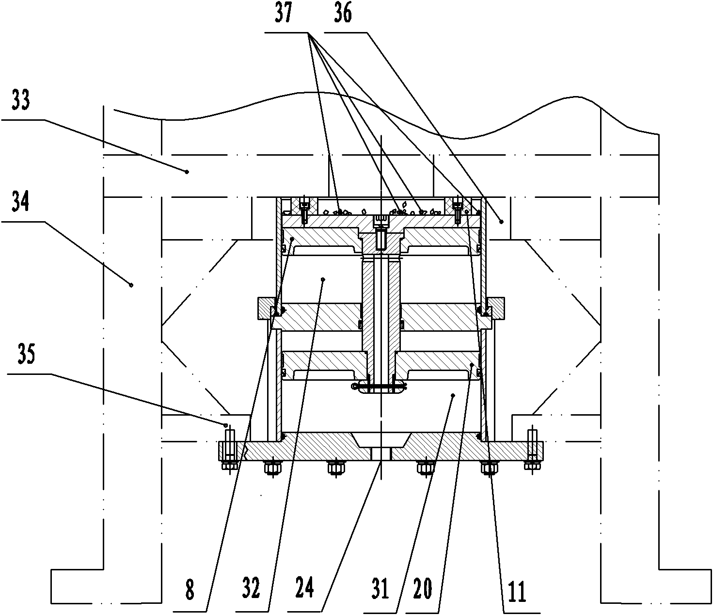 Mechanical press with twin-stage air cushion device