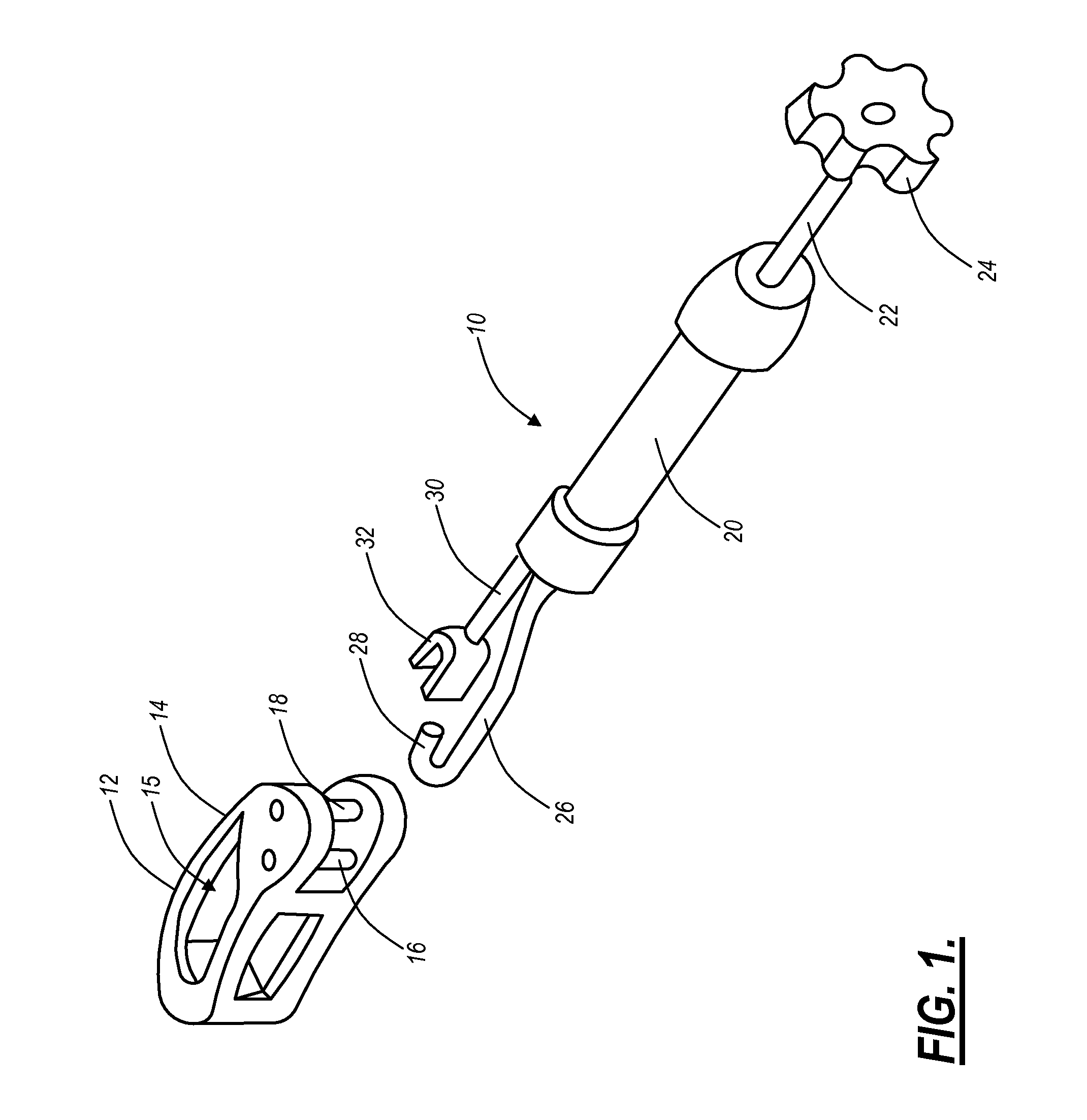 Surgical positioning assembly and associated spinal implant device and surgical methods