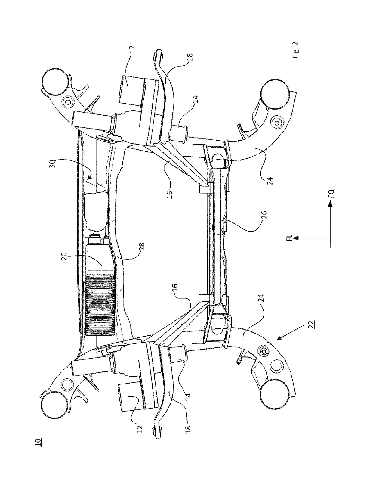 Actively adjustable wheel suspension for the wheels of an axle of a motor vehicle