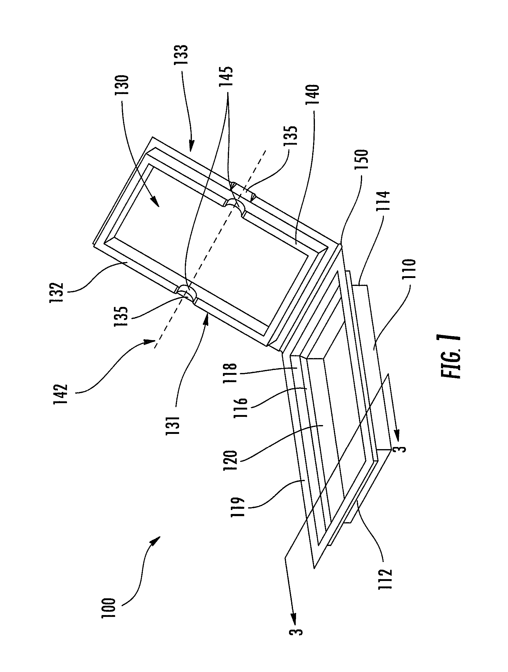 Buckling clamshell container for automated aliquot and dispersal processes