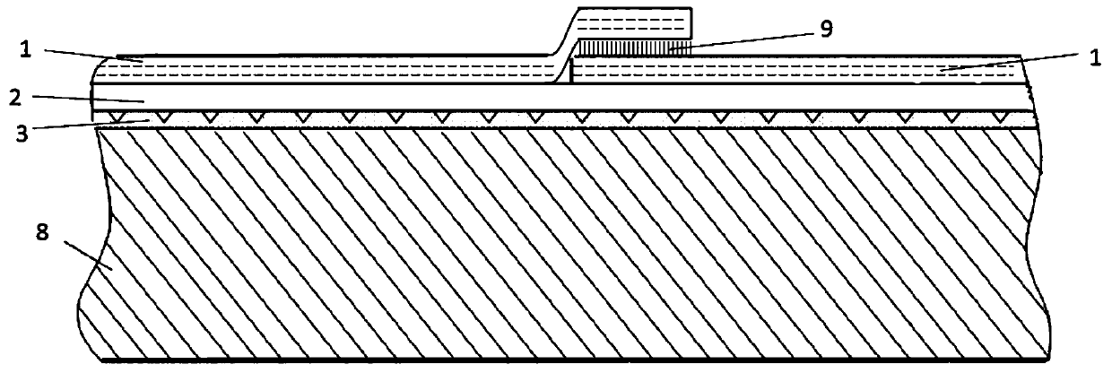 Paint prefabricated film, protection structure and preparation method of protection structure