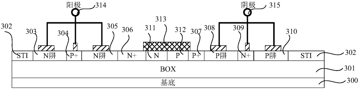 SCR electrostatic protection device and electrostatic protection circuit