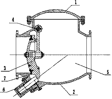 Rotary interception swing check valve