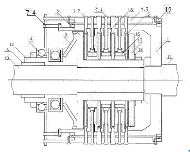 Novel friction clutch and separating and combining device thereof