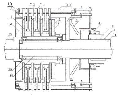 Novel friction clutch and separating and combining device thereof