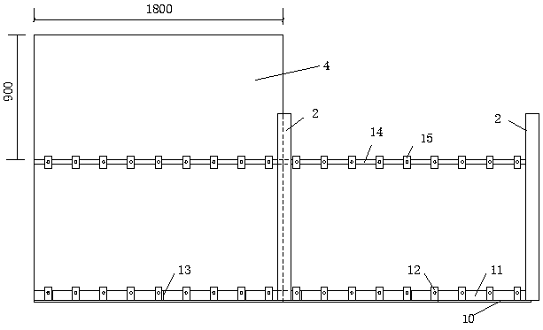 Shear wall template structure and construction method