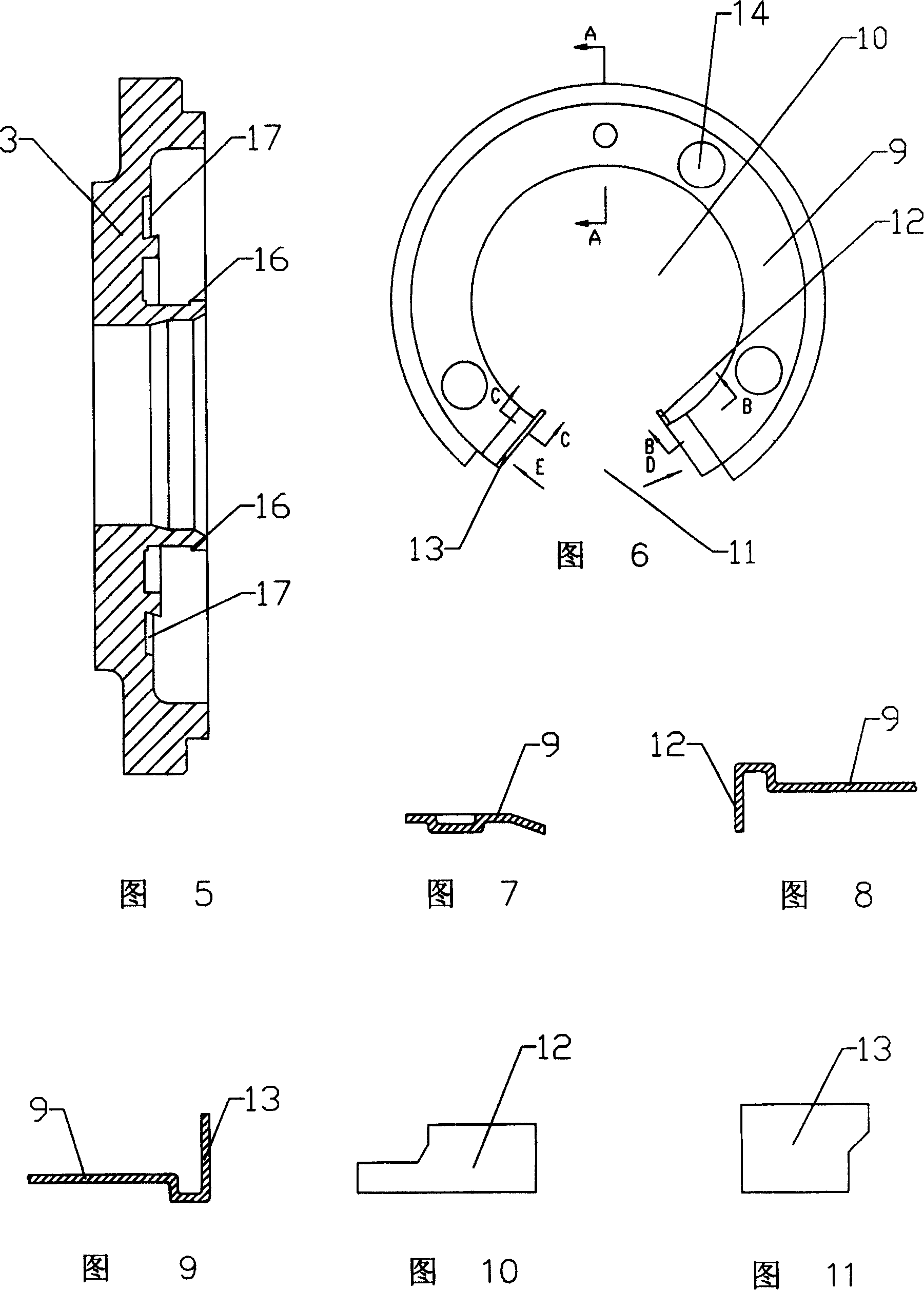 End sealing device for compressor of turbosupercharger