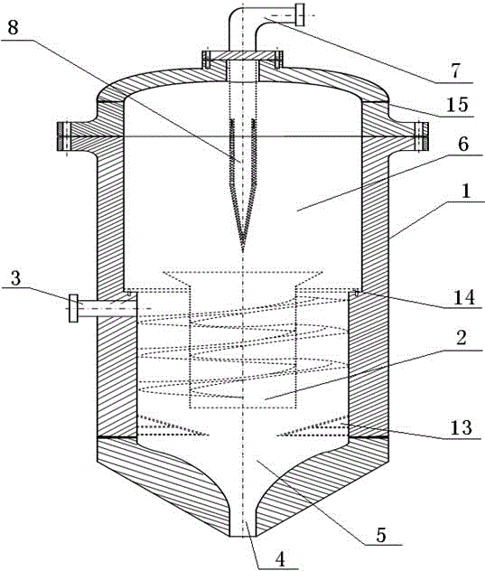 Sand removing device applicable to high-pressure and high-yield gas well
