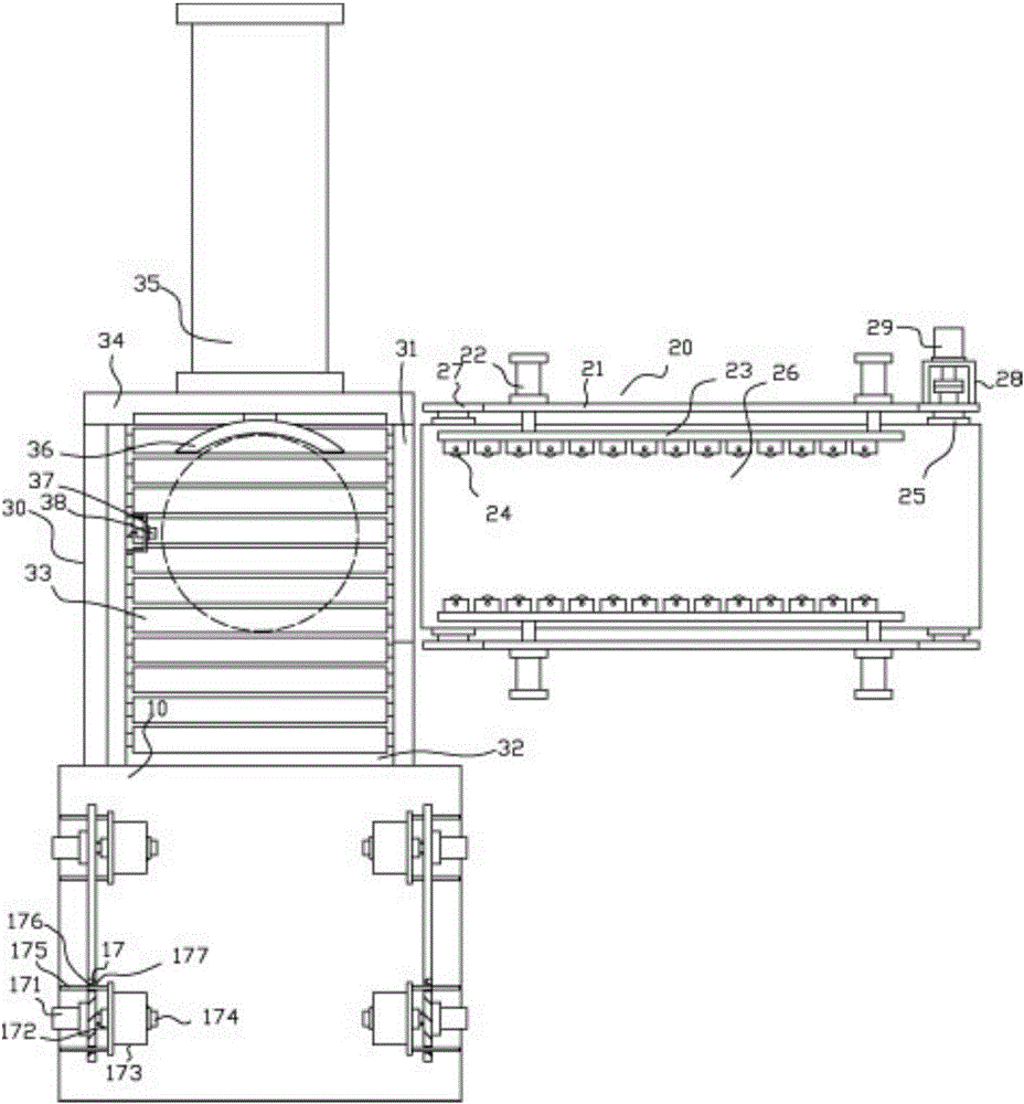 Cylinder packaging barrel conveying device