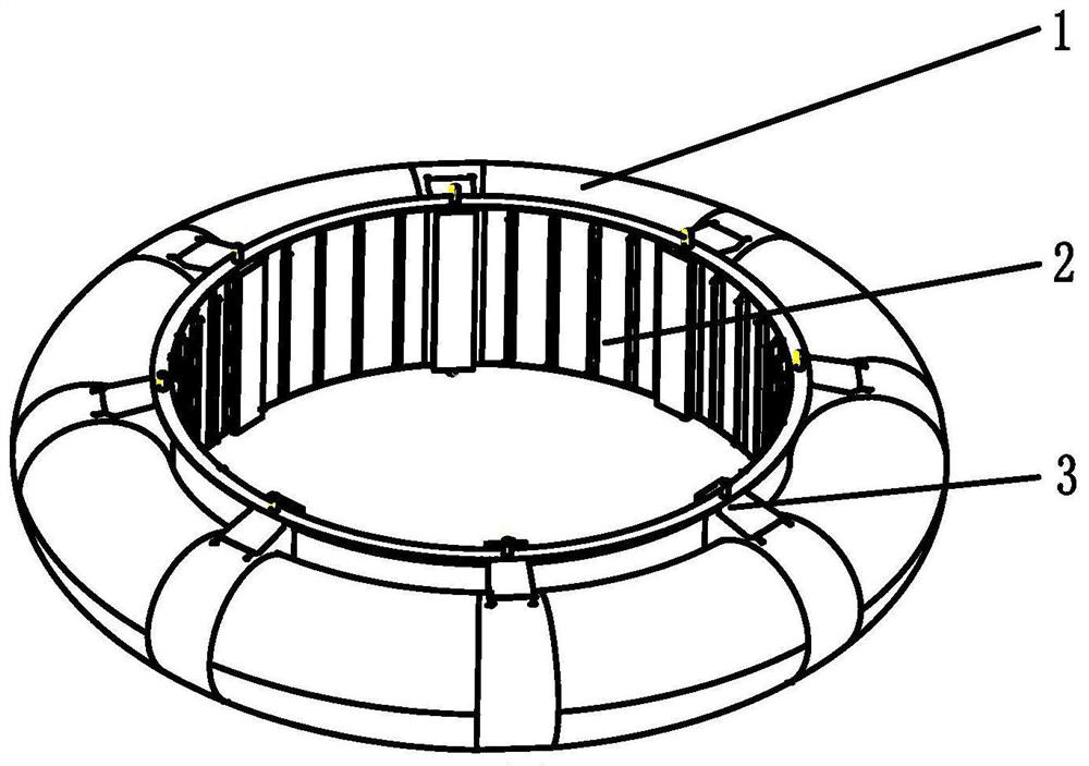 Throwable double-component annular storage tank for spacecraft