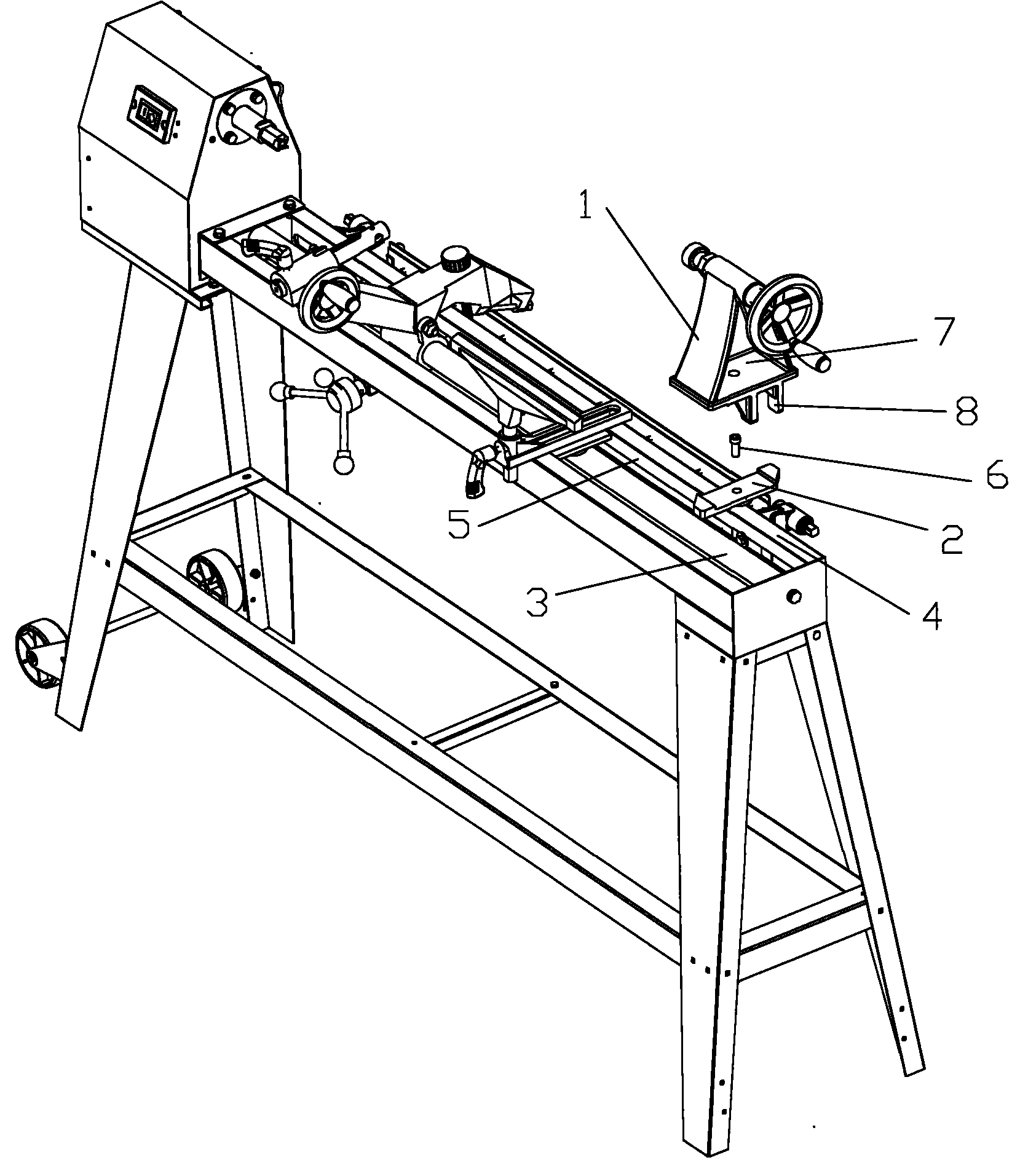 Sliding device of profiling woodwork lathe