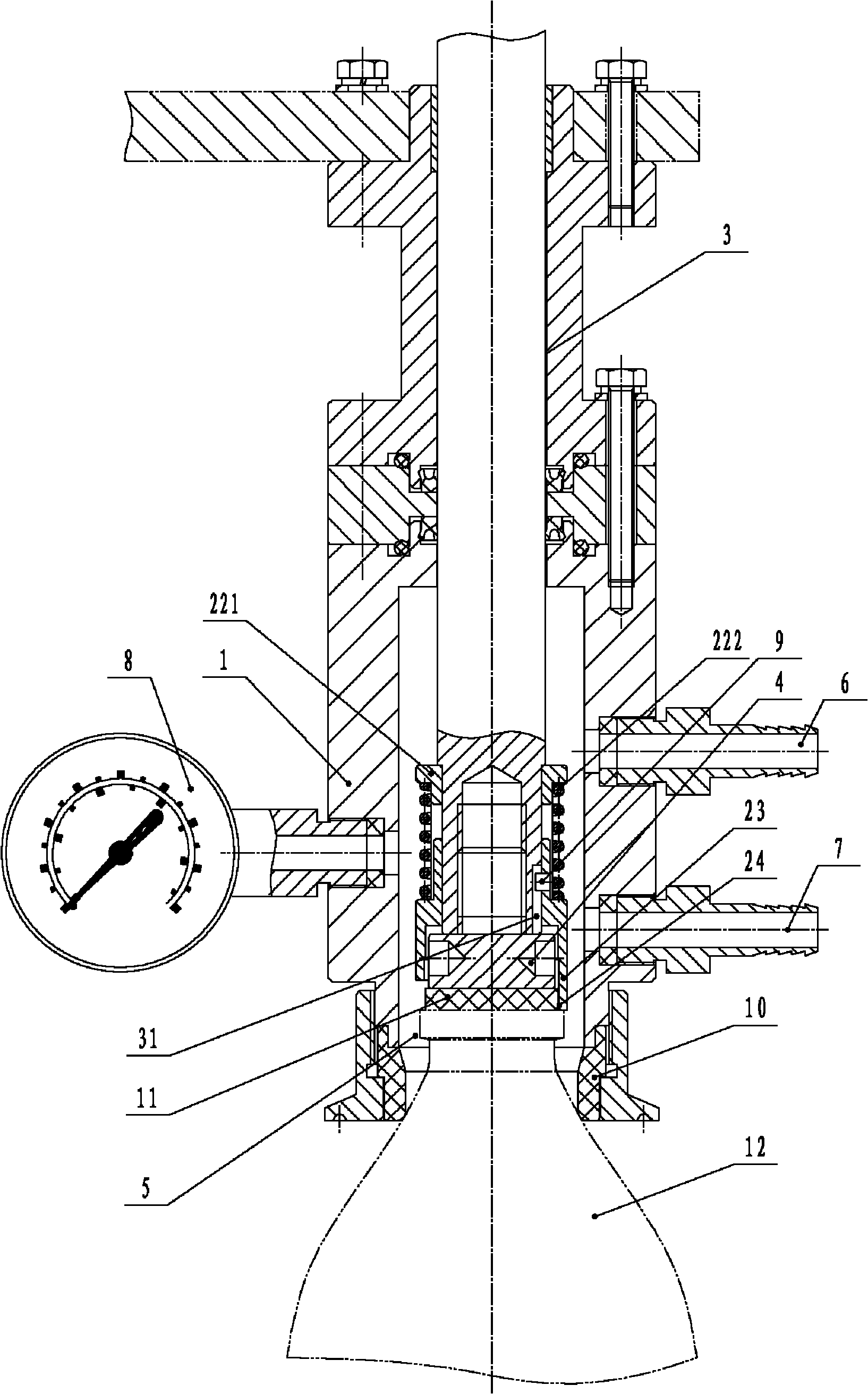 Vacuum-pumping and nitrogen-filling plug-adding apparatus