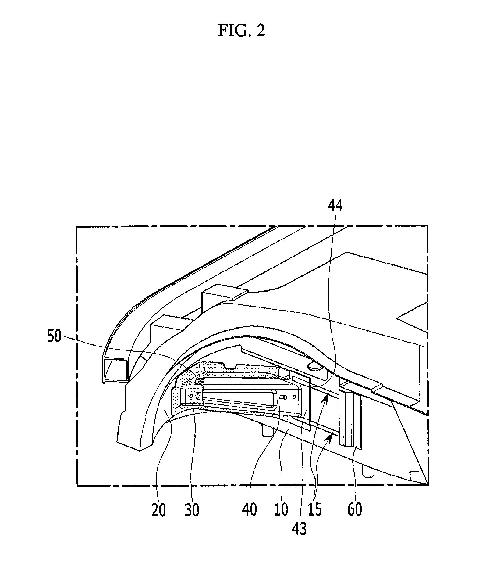 Double support structure of a front body structure of a vehicle