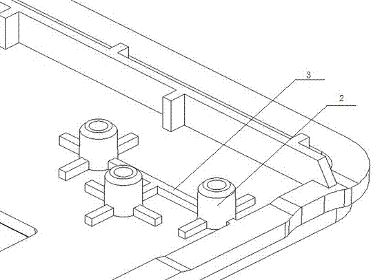 Positioning column structure suitable for injection moulding