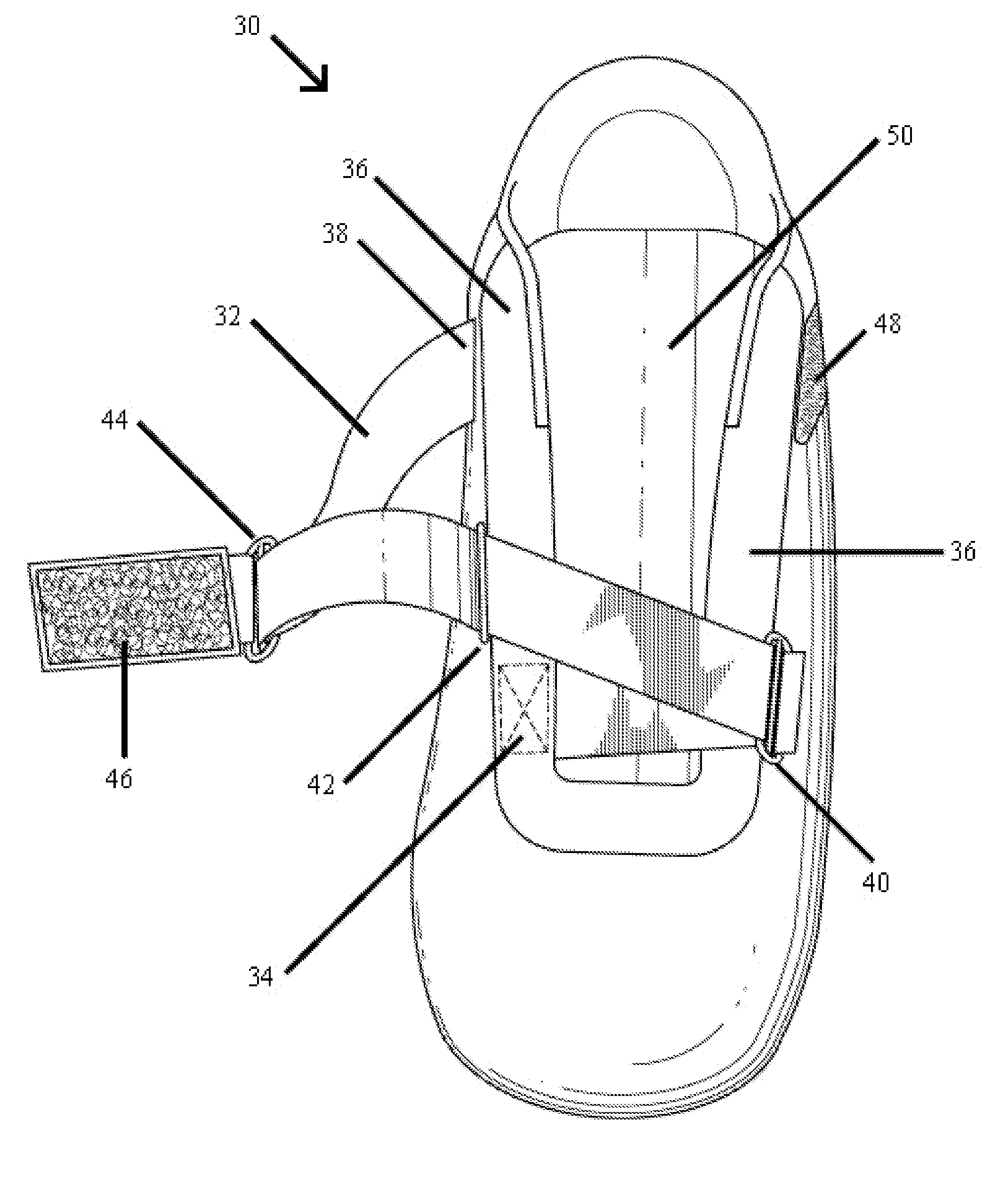 Closure device for shoe