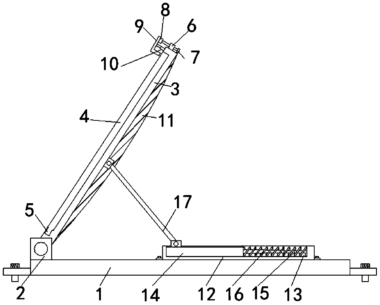 Solar cell panel fixing structure for street lamp