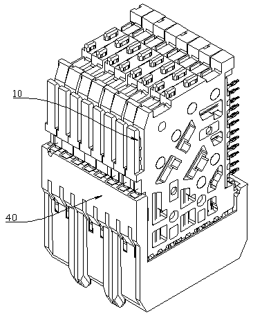 Module structure for high-speed connector and high-speed connector