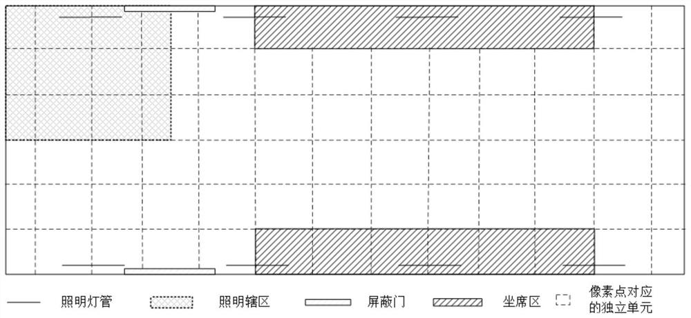 Subway carriage passenger guidance method and system based on environment monitoring and illumination guidance