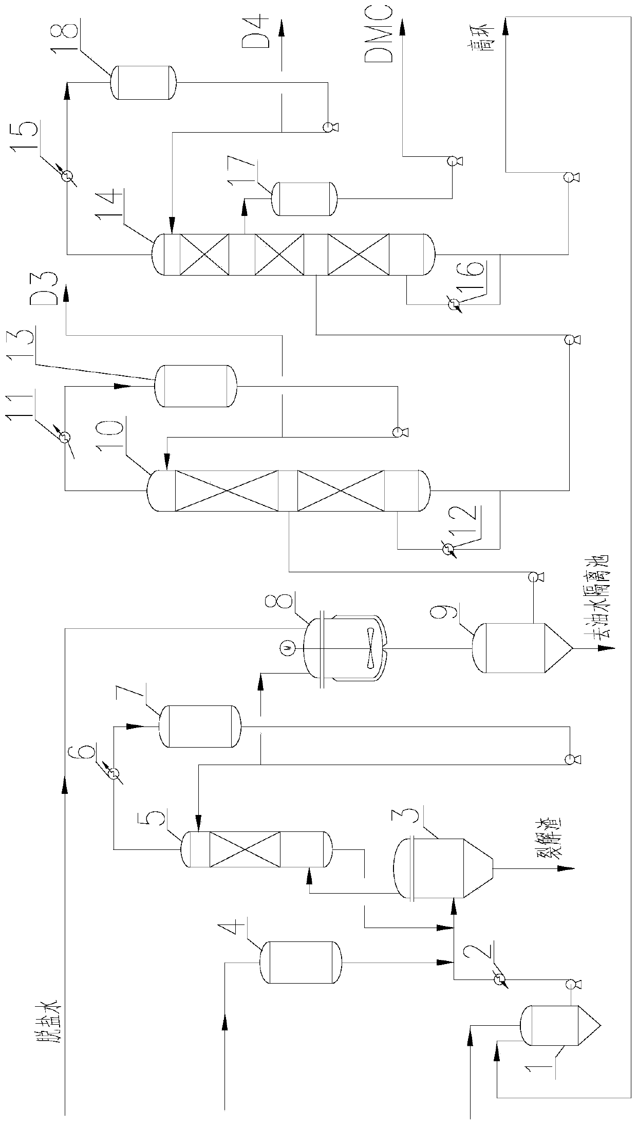 A method and device for cracking organosilicon hydrolyzate in solvent oil thermal flooding circulation