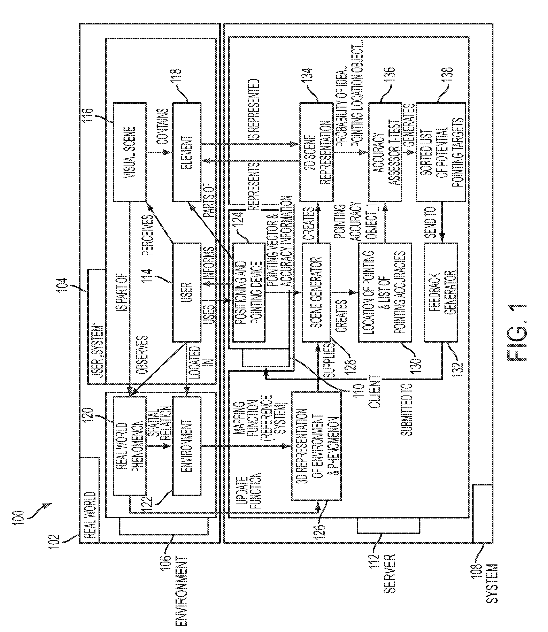 System and method for linking real-world objects and object representations by pointing