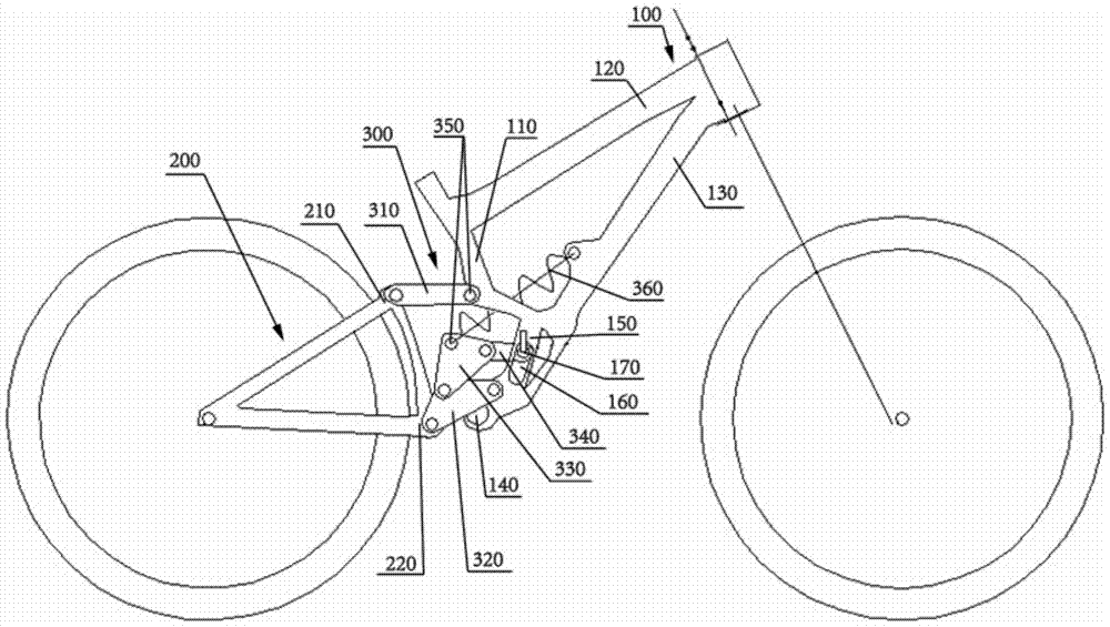 A bicycle and its adjustable frame shock-absorbing structure