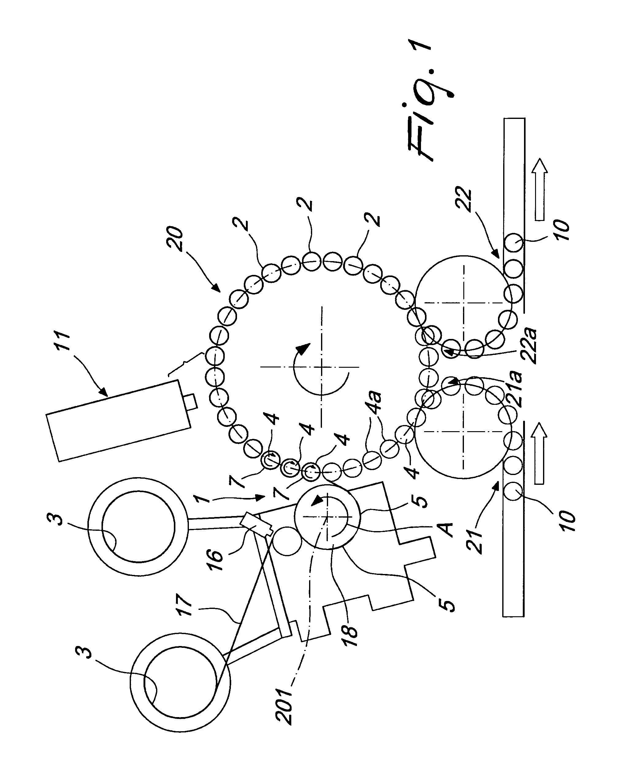 Device for forming and transferring a sleeve-like label to a container to be labeled