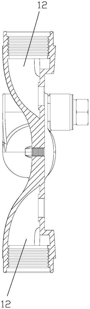 The structure of the stop valve for the concealed valve body of the faucet