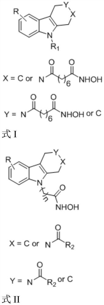 Hydroxamic acid histone deacetylase inhibitor containing tetrahydrocarboline structure as well as preparation method and application of hydroxamic acid histone deacetylase inhibitor
