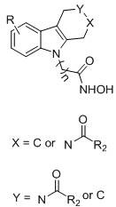 Hydroxamic acid histone deacetylase inhibitor containing tetrahydrocarboline structure as well as preparation method and application of hydroxamic acid histone deacetylase inhibitor