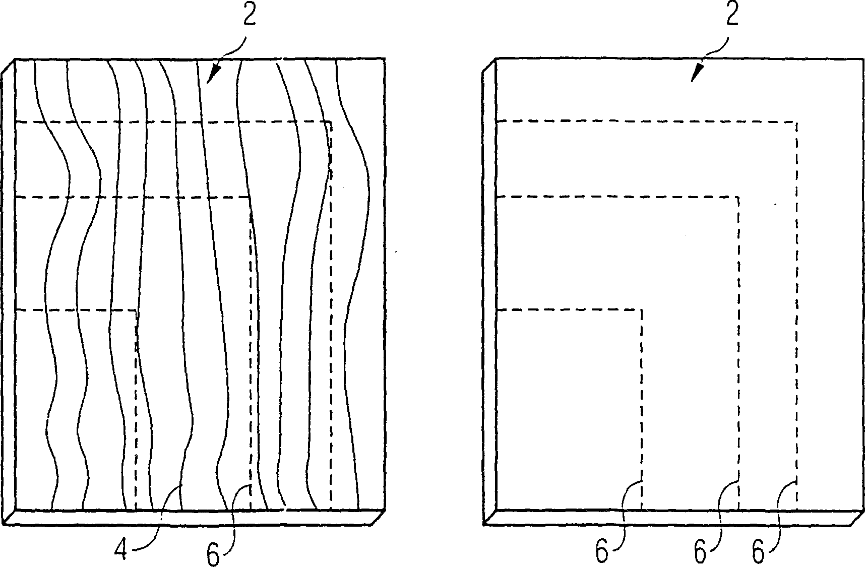 Method and system and device for producing components with pre-determained surface appearance, in particular for front panels of kitchen units
