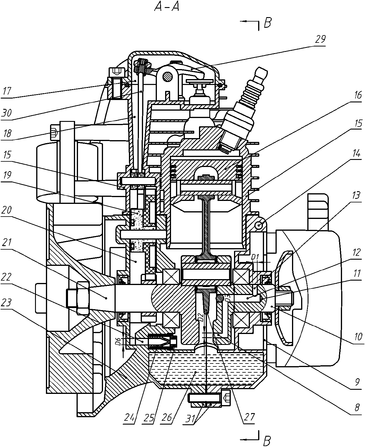 Lubrication system of handheld air-cooled four-stroke gasoline engine and gasoline engine