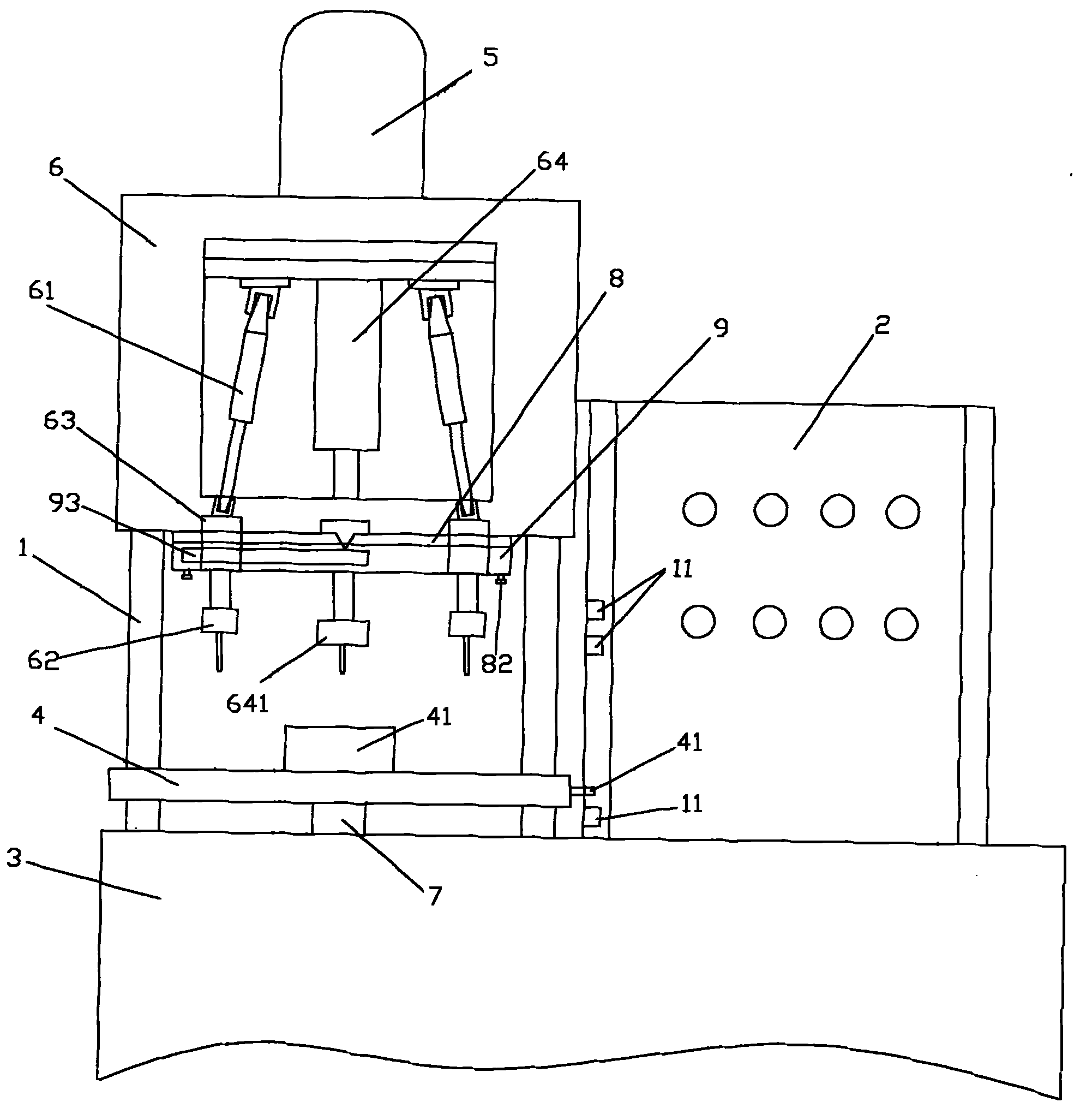 Multi-axis drilling machine with adjustable interval