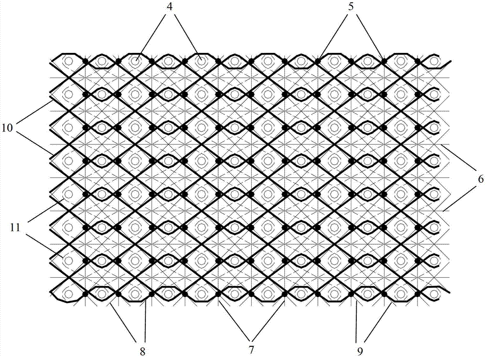 Composite material platform floor with netty three-dimensional whole multidirectional linking and weaving structure and preparation method of the composite material platform floor