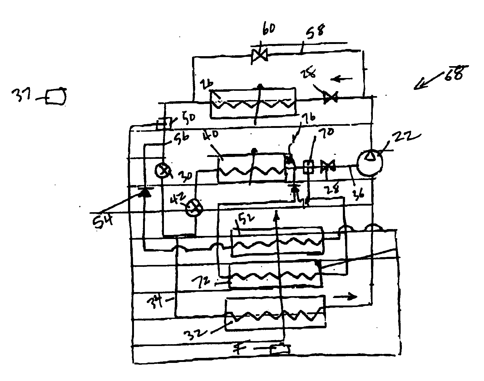 Dehumidification system with multiple condensers and compound compressor
