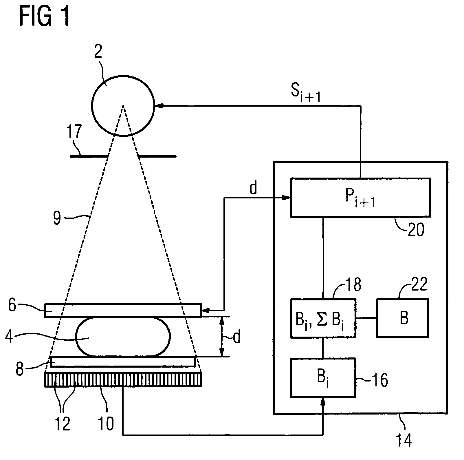 Method and apparatus for generating of a digital x-ray image