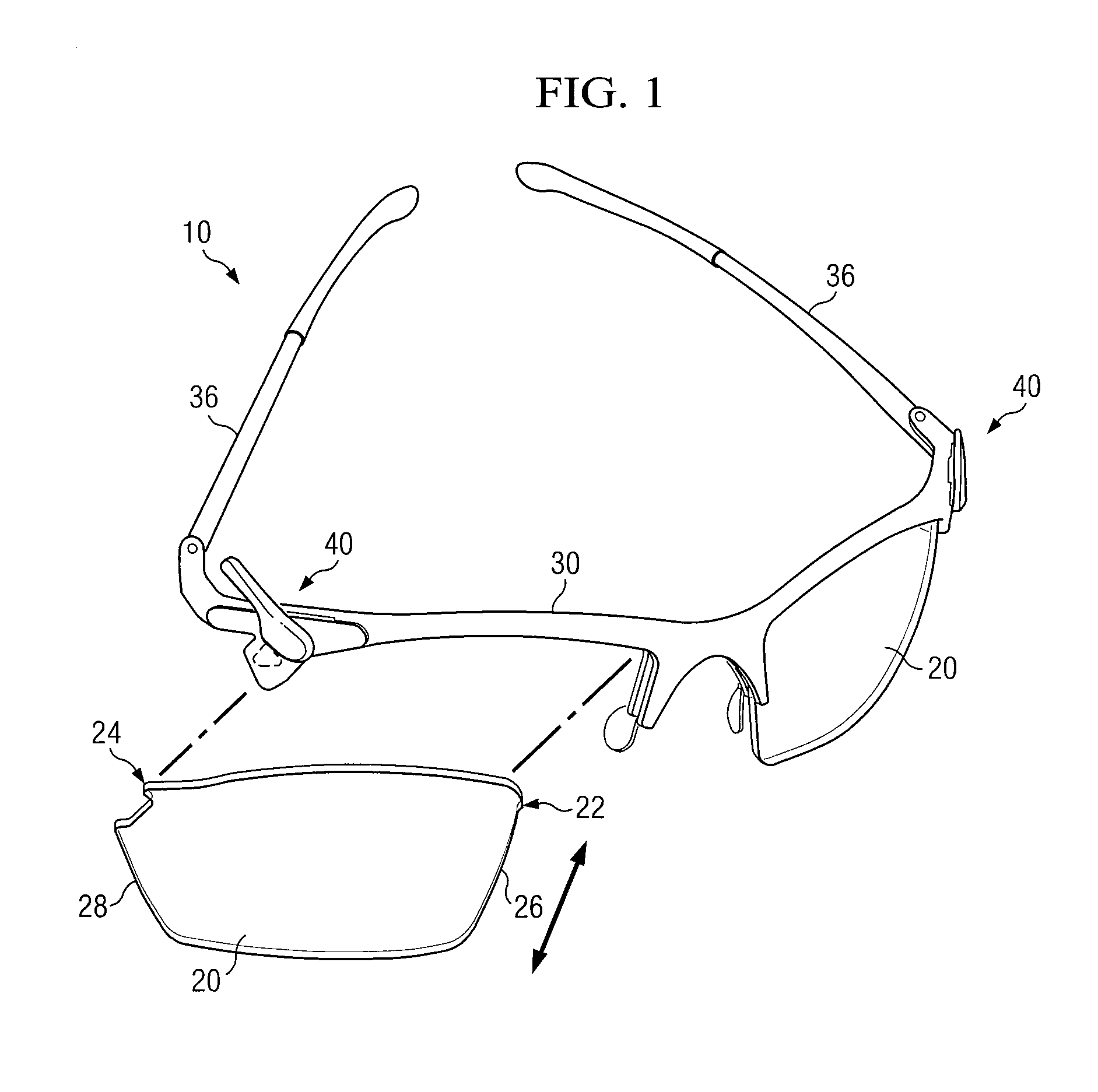 Partially Entrapped Frame Having a Removable Lens