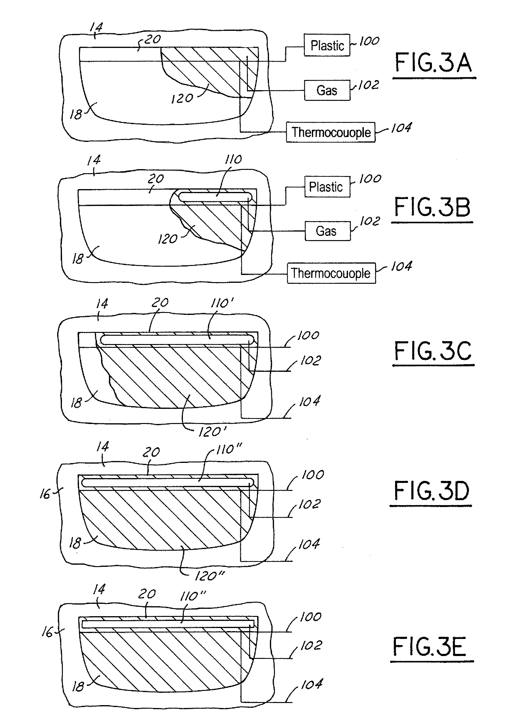 Gas assisted injection molding with fixed volume gas reservoir and temperature control