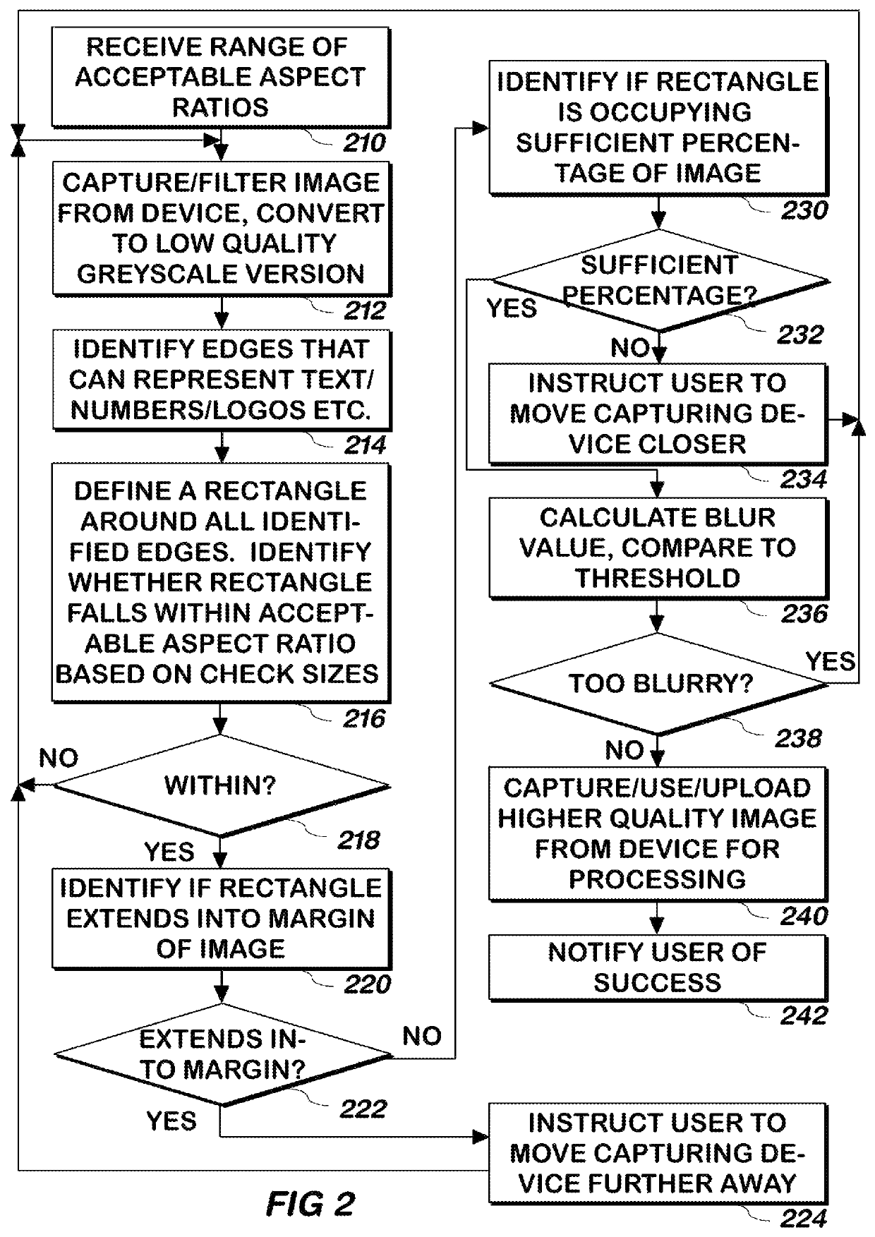 System and method for capturing by a device an image of a light colored object on a light colored background for uploading to a remote server