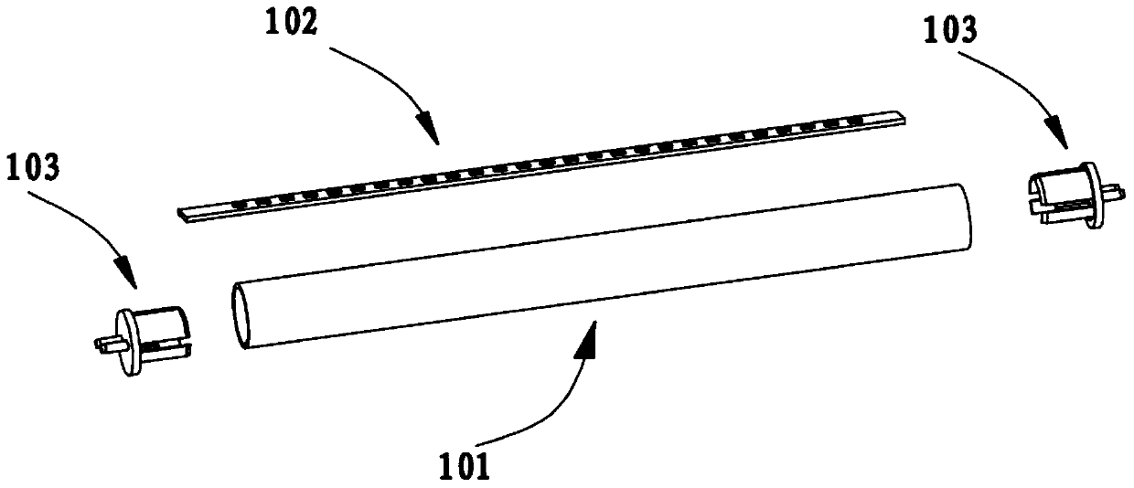 A bonding-free LED lamp tube and an integrated bonding-free fixing method