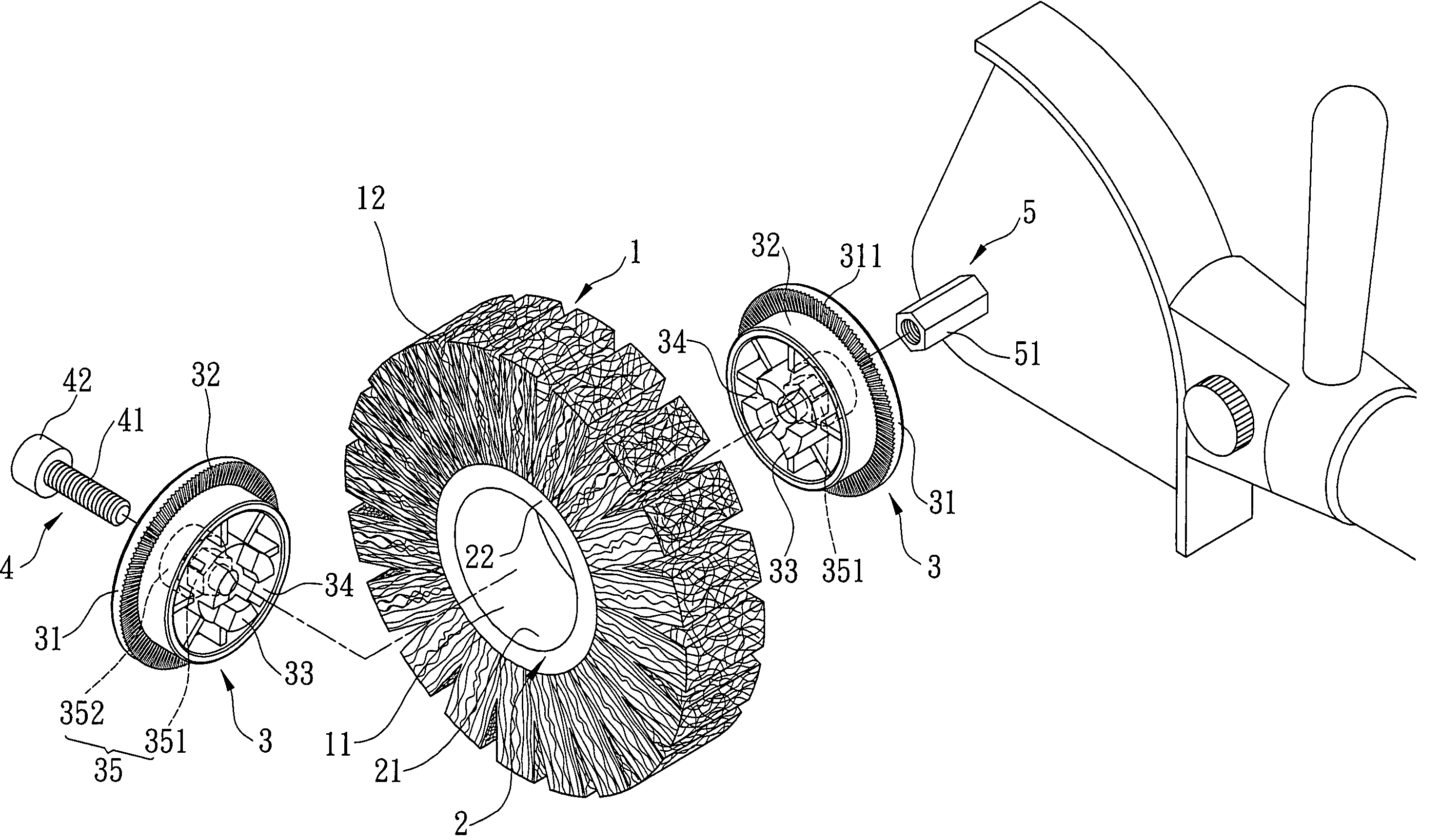 Abrasive wheel with improved composing structure