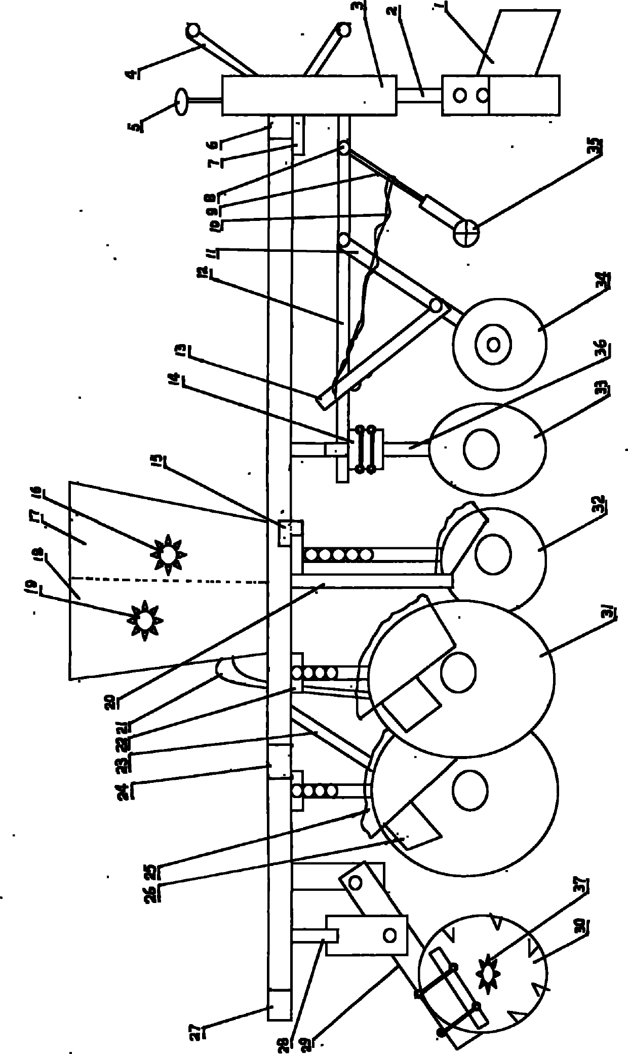 integrated-machine-for-covering-mulch-film-fertilizing-seeding-and