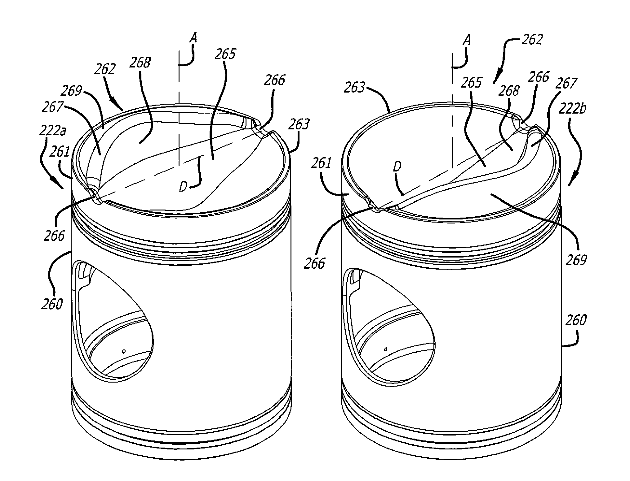 Asymmetrically-Shaped Combustion Chamber For Opposed-Piston Engines