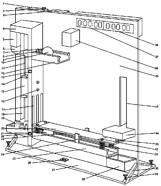 Horizontal projectile motion law demonstration instrument