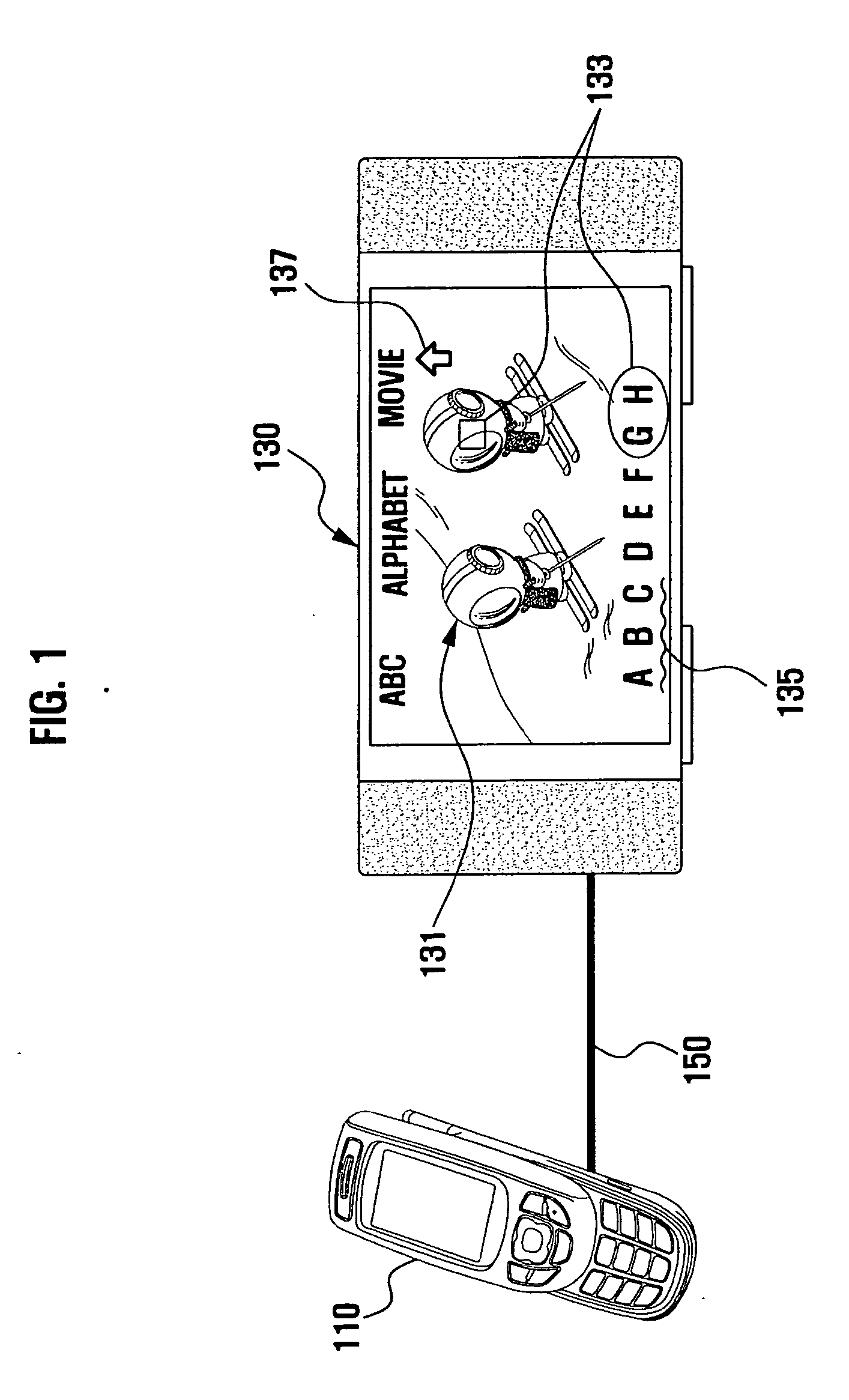 Display method and system for portable device using external display device