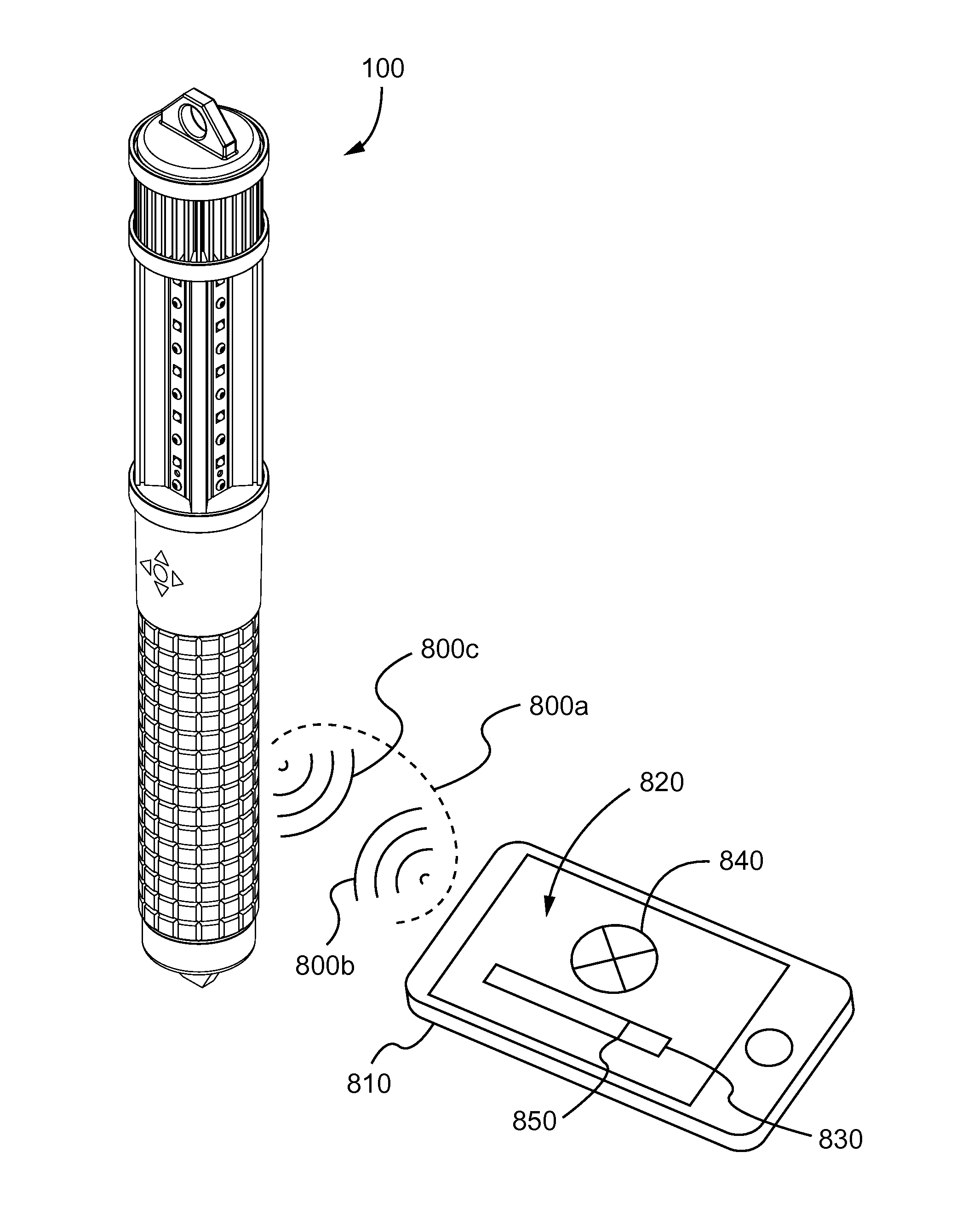 Multi-section portable electronic torch