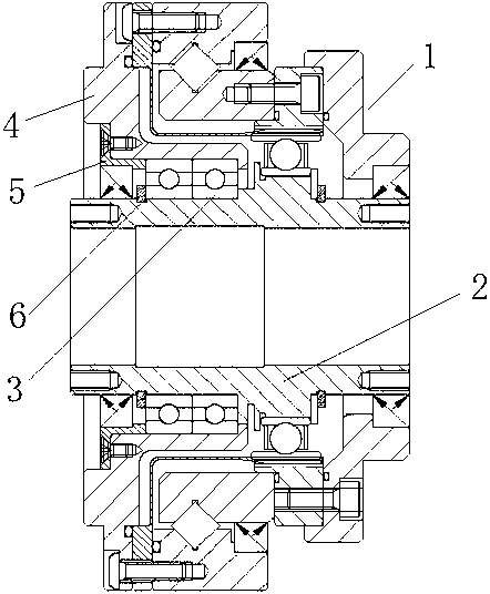 Hollow harmonic speed reduction device with deep-groove ball bearing