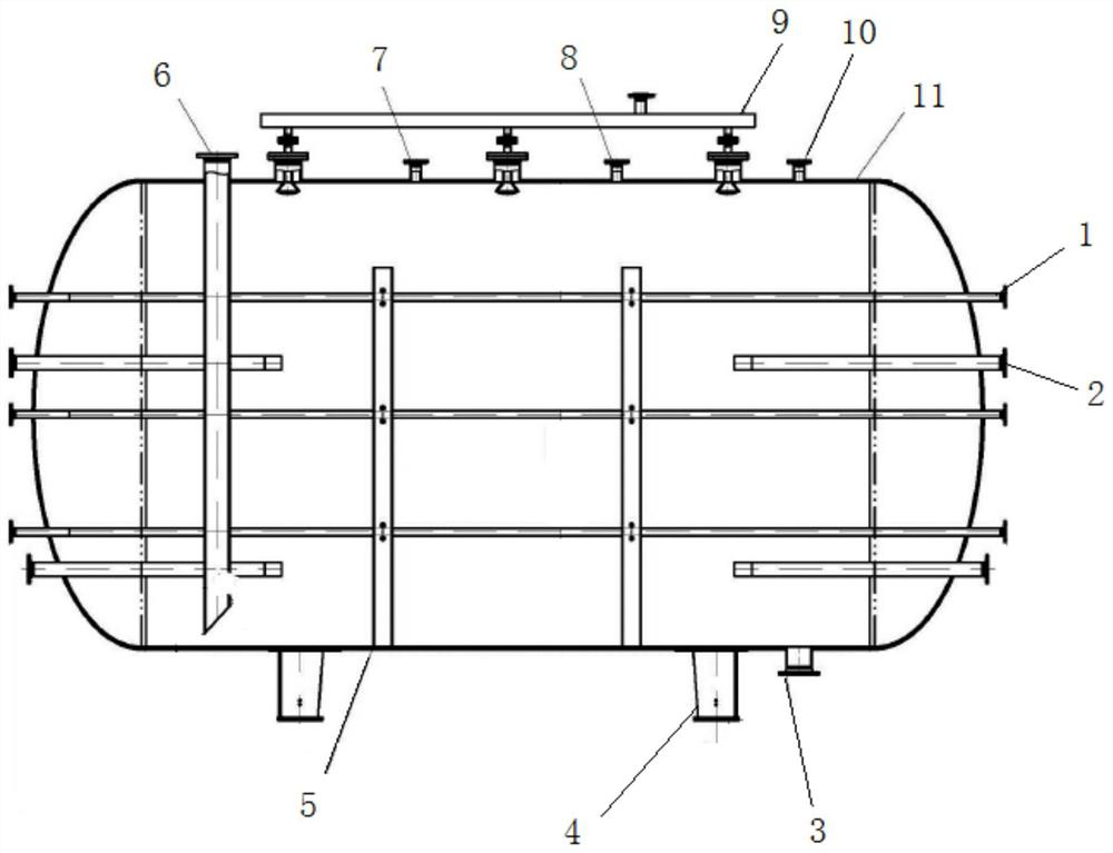 Large horizontal ammonium nitrate solution storage tank